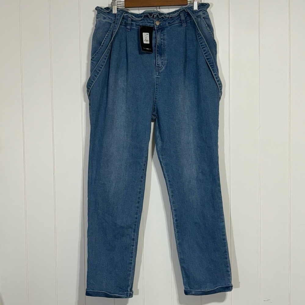 Fashion Nova I Gave It All Denim Overalls size 13